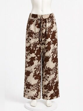 NYCC Brown & Beige Floral Pull-On Pants